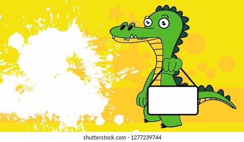 funny crocodile cartoon emotion background in vector format 