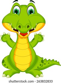 funny crocodile cartoon posing