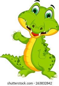 funny crocodile cartoon posing