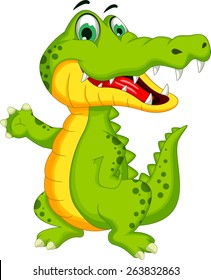 Funny Crocodile Cartoon Posing
