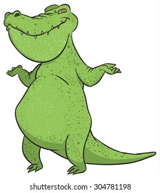 funny crocodile cartoon posing