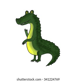 funny crocodile cartoon posing