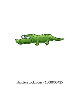 funny crocodile icon on white background
