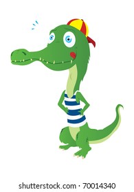 Funny Crocodile Illustration