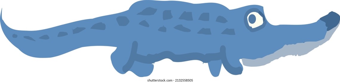 Funny Crocodile Isolated Animal Cartoon Charactor Vector
