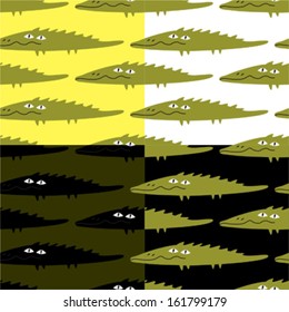 Funny crocodile, seamless pattern
