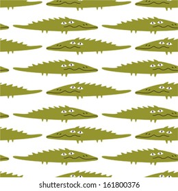 Funny crocodile, seamless pattern