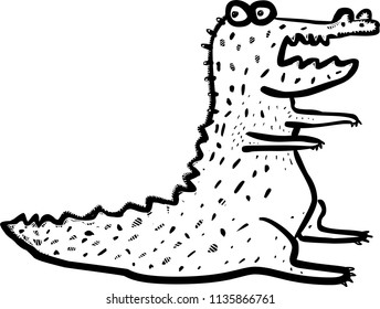 Funny crocodile, vector illustration