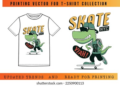 Funny crocodile vector for T-shirt printing