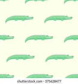 Funny Crocodiles Seamless Pattern. Vector Illustration Pastel shades background