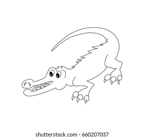 Funny Crorodile for coloring book