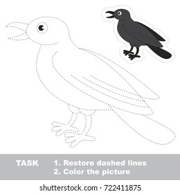 Funny Crow. Dot to dot educational game for kids.