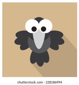 funny crow icon. vector