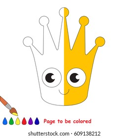 Funny Crown, the coloring book to educate preschool kids with easy gaming level, the kid educational game to color the colorless half by sample.