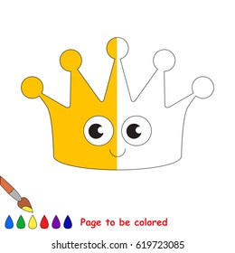 Funny Crown, the coloring book to educate preschool kids with easy gaming level, the kid educational game to color the colorless half by sample.