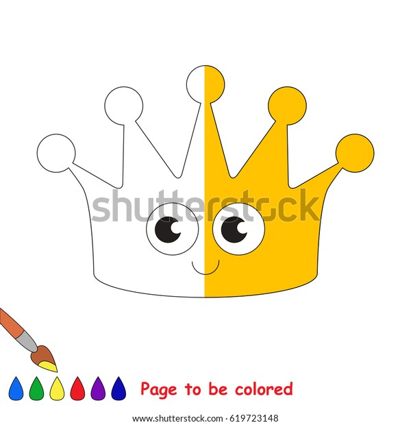 Funny Crown Coloring Book Educate Preschool Stock Vector Royalty Free 619723148