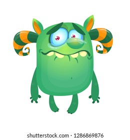 Funny crying monster with tears on her eyes. Halloween design 