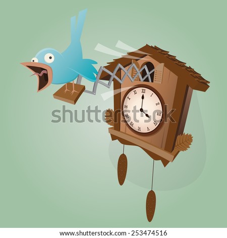 Funny Cuckoo Clock Illustration Stock Vector (Royalty Free) 253474516