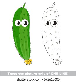 Funny Cucumber. Dot to dot educational game for kids.