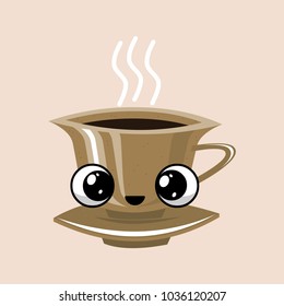 funny cup of coffee smiley
