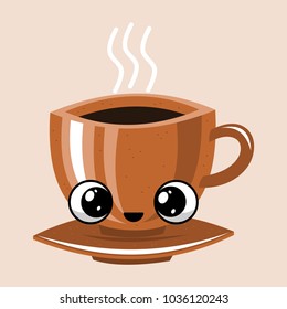 funny cup of coffee smiley