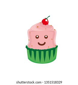 Funny Cupcake mascot logo