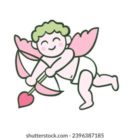 Voler Cupidon Avec Un Arc Et Flèche Isolé Sur Fond Blanc Clip Art Libres De  Droits, Svg, Vecteurs Et Illustration. Image 51823214