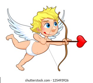 Funny Cupid. Cartoon und Vektorgrafik einzeln.