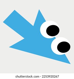 Funny cursor with eyes vector illustration
