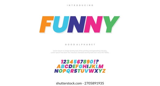 DIVERTIDAS Fuentes de alfabeto moderno mínimo Abstractas personalizado. Ilustración vectorial de tecnología de tipografía
