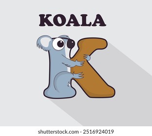 Engraçado bonito alfabeto koala ícone