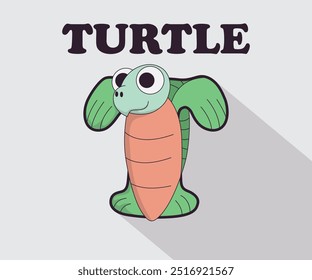 Funny cute alphabet Turtle icon