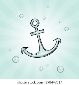 Funny and cute anchor with bubbles
