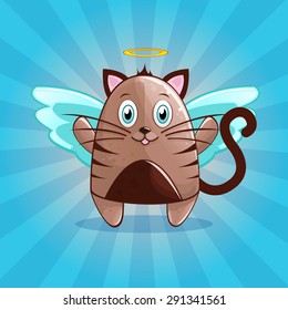 Funny and cute angel cat