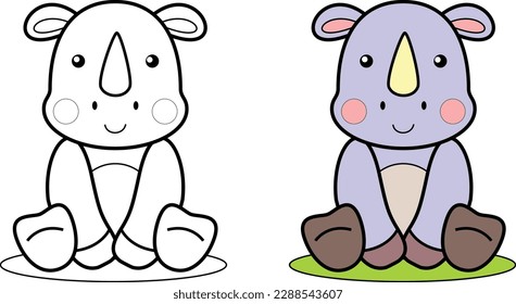 Funny cute animal coloring book for children