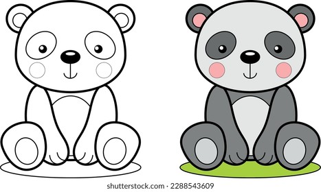 Funny cute animal coloring book for children