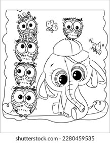 página divertida de colores de animales lindos para niños