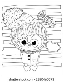 funny cute animals coloring page for kids