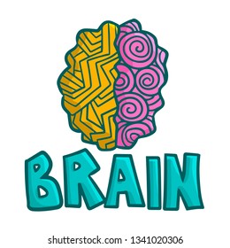 Funny and cute artistic brain logo