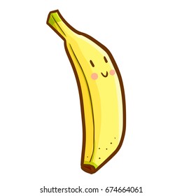 Funny and cute banana smiling - vector.