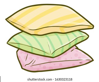 Funny and cute beautiful three pillows with different soft colors