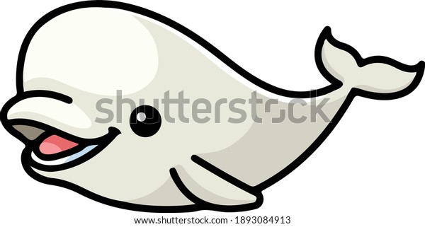 Funny Cute Beluga\
Whale Vector\
Illustration