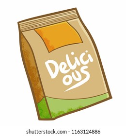 Funny and cute biscuit packaging made from paper - vector