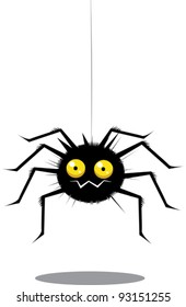 Funny Cute Black Cartoon Spider