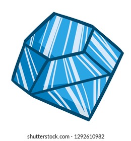 Funny and cute blue diamond shining - vector.