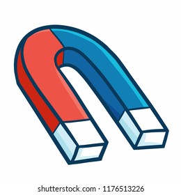 Funny and cute blue red magnet for education tools - vector