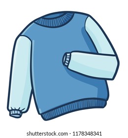 Funny and cute blue sweater for fashionable boys - vector