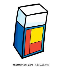 Funny and cute blue white eraser - vector