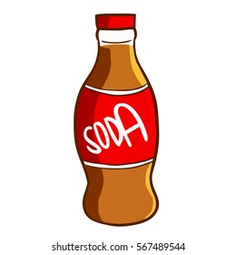 Funny and cute bottle of soda - vector.