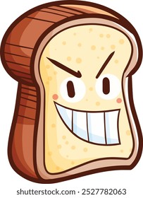 Funny and cute breads with cool face cartoon illustration
